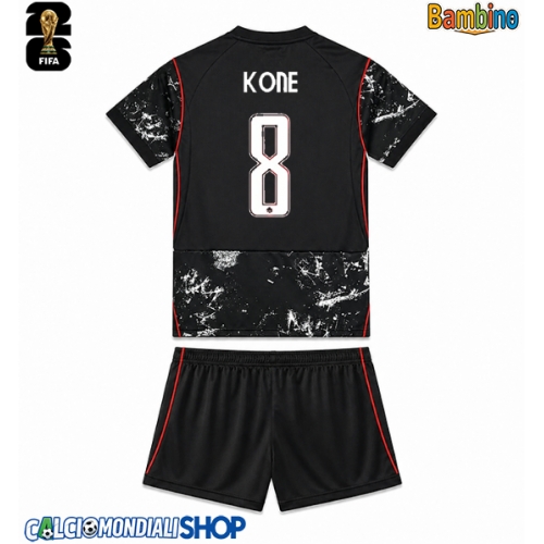 Maglie da calcio Canada Ismael Kone #8 Seconda Maglia Bambino Mondiali 2026  Manica Corta + Pantaloni corti)
